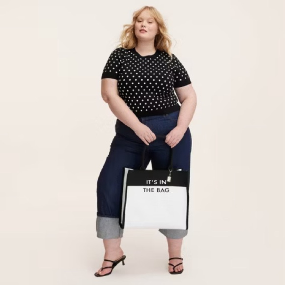 NWT Colorblock Knit Tote Bag - kate spade new york x Target White/Black - Picture 4 of 15